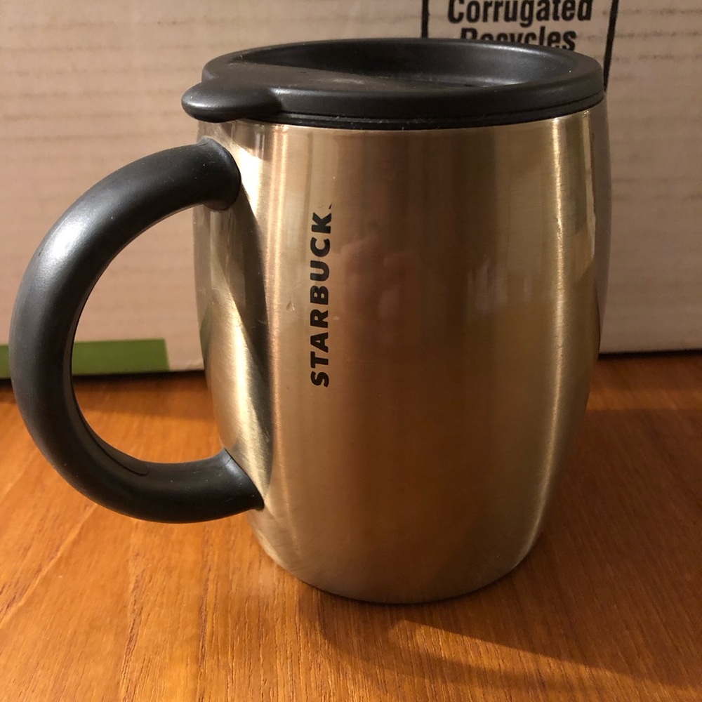 3/$40 Starbucks Silver and Black Travel Mugs